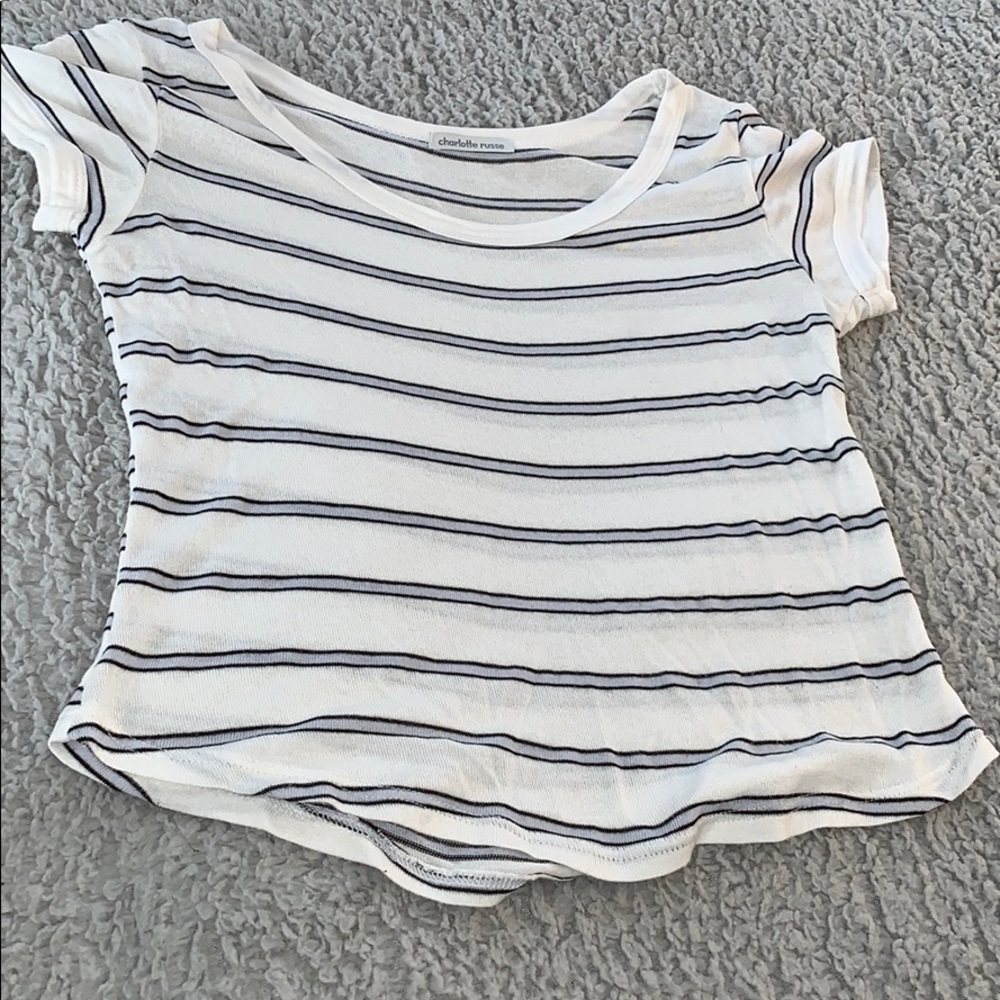 White, Blue, & Balck stripped T-Shirt